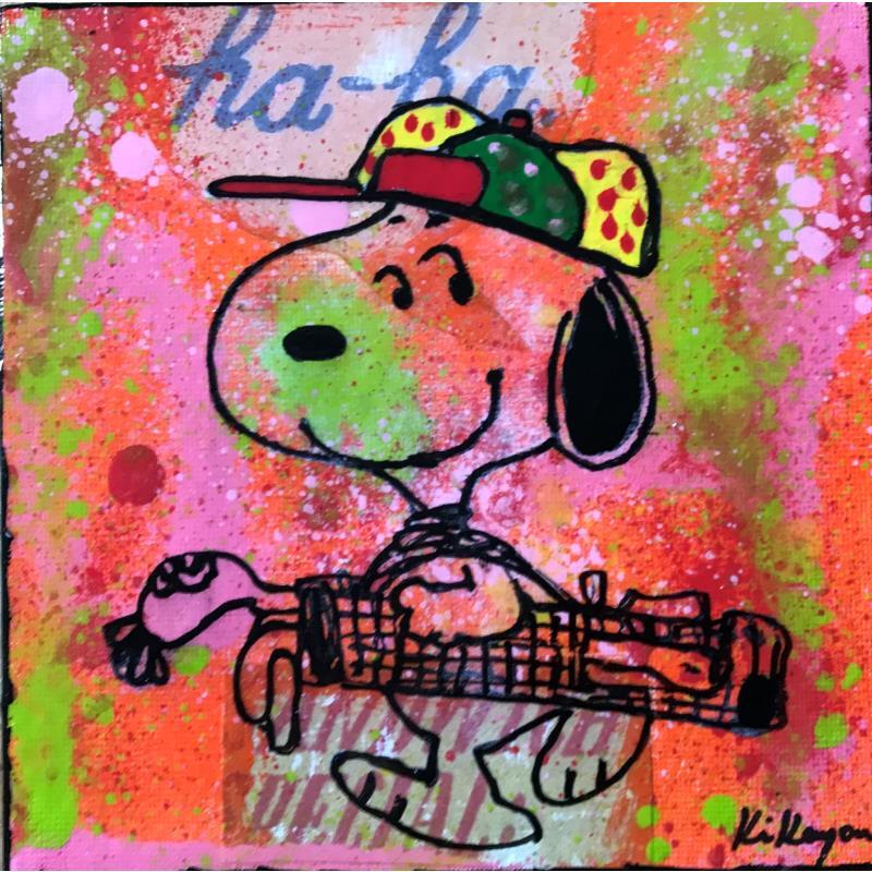Peinture Snoopy golf par Kikayou | Tableau Pop-art Icones Pop