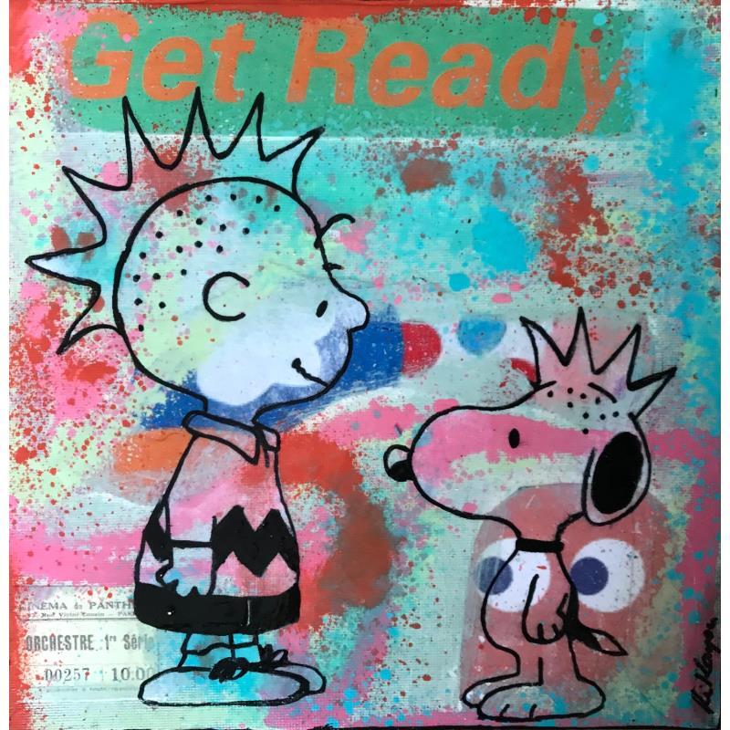 Peinture Snoopy et Charlie brown punks par Kikayou | Tableau Pop-art Icones Pop