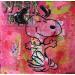 Gemälde Snoopy happy von Kikayou | Gemälde Pop-Art Pop-Ikonen