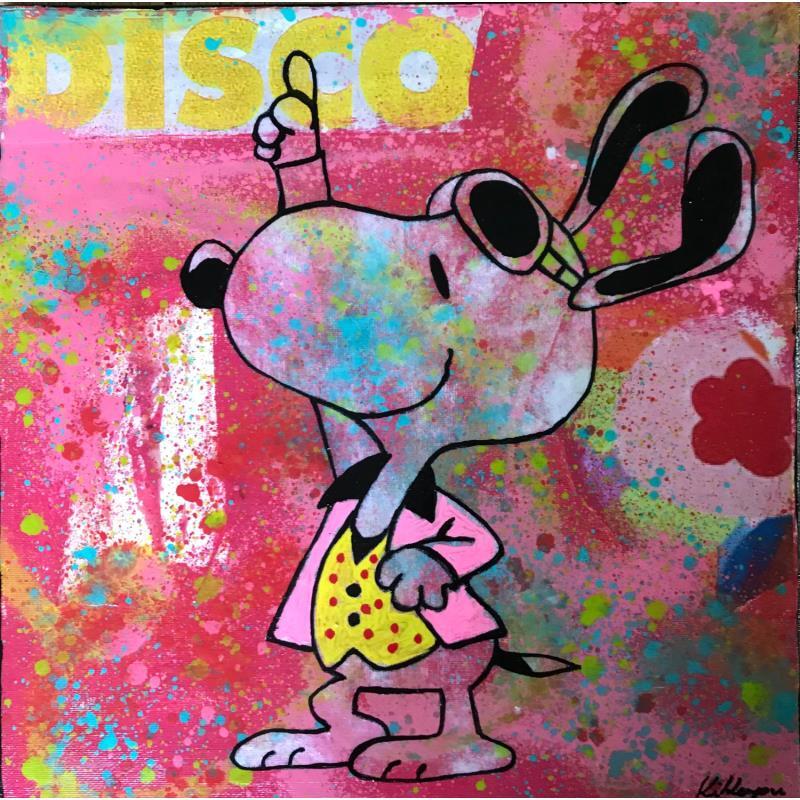 Gemälde Snoopy disco von Kikayou | Gemälde Pop-Art Pop-Ikonen