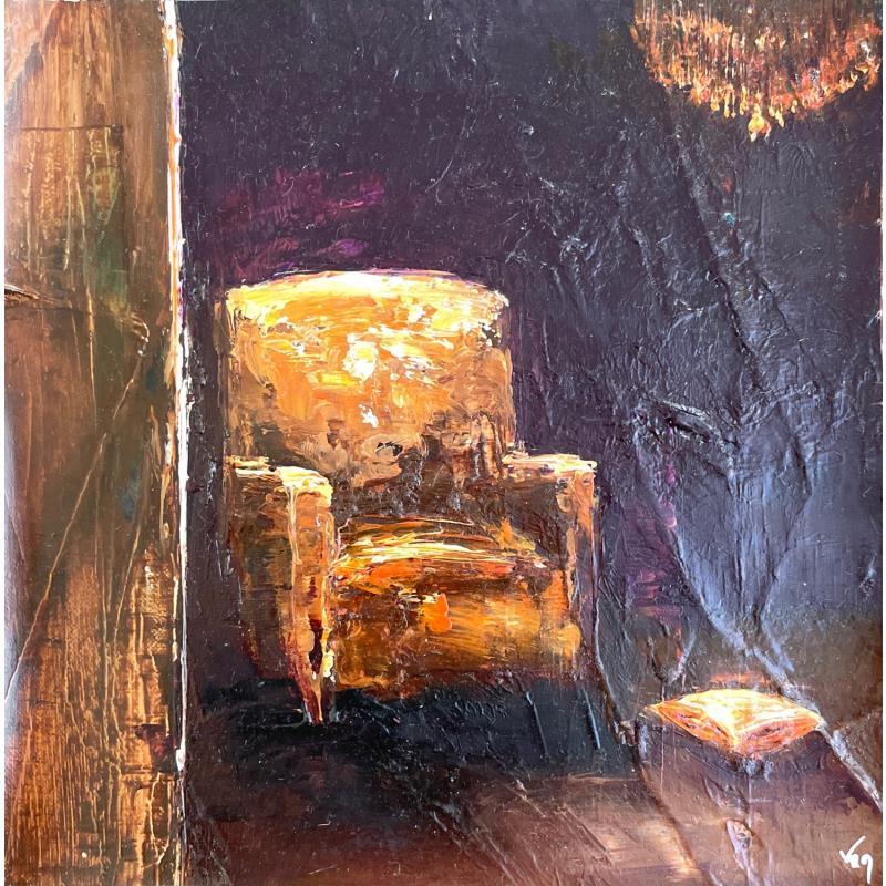 Peinture Dans l'ombre 2 par Mezan de Malartic Virginie | Tableau Figuratif Huile