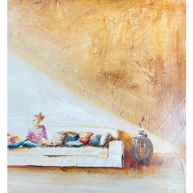 Painting Bain de soleil  by Mezan de Malartic Virginie | Painting Figurative Oil