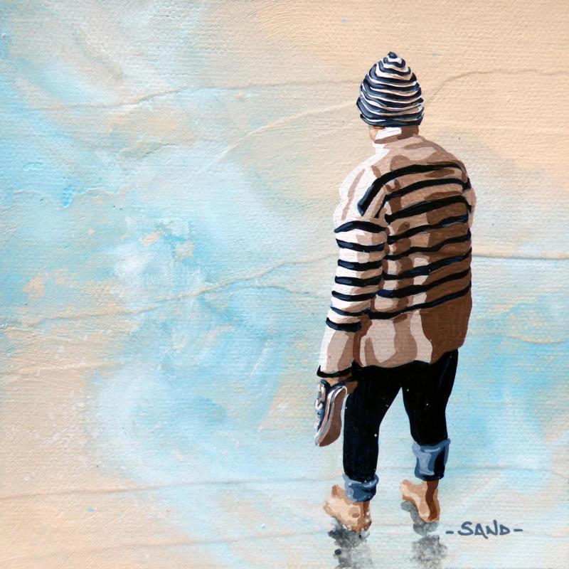 Gemälde hésitation iodée von Sand | Gemälde Figurativ Marine Alltagsszenen Acryl