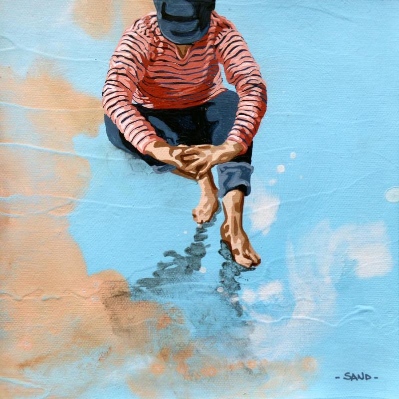 Painting introspection de casquette by Sand | Painting Figurative Marine Life style Acrylic
