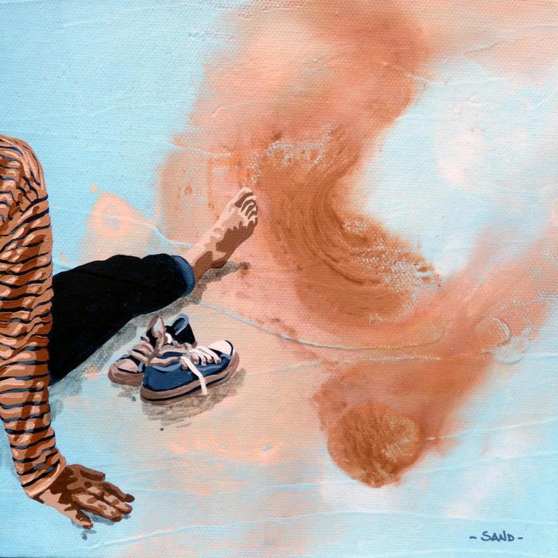 Gemälde pause de côté von Sand | Gemälde Figurativ Marine Alltagsszenen Acryl