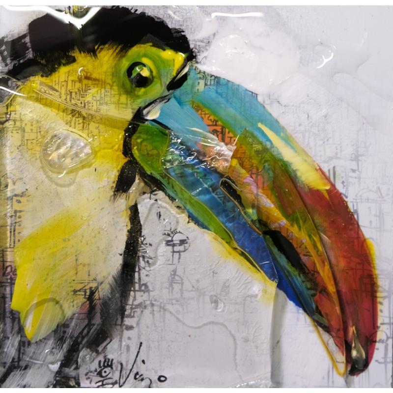 Painting TOUCAN by Viejo Philippe  | Painting Pop-art Animals Acrylic Resin