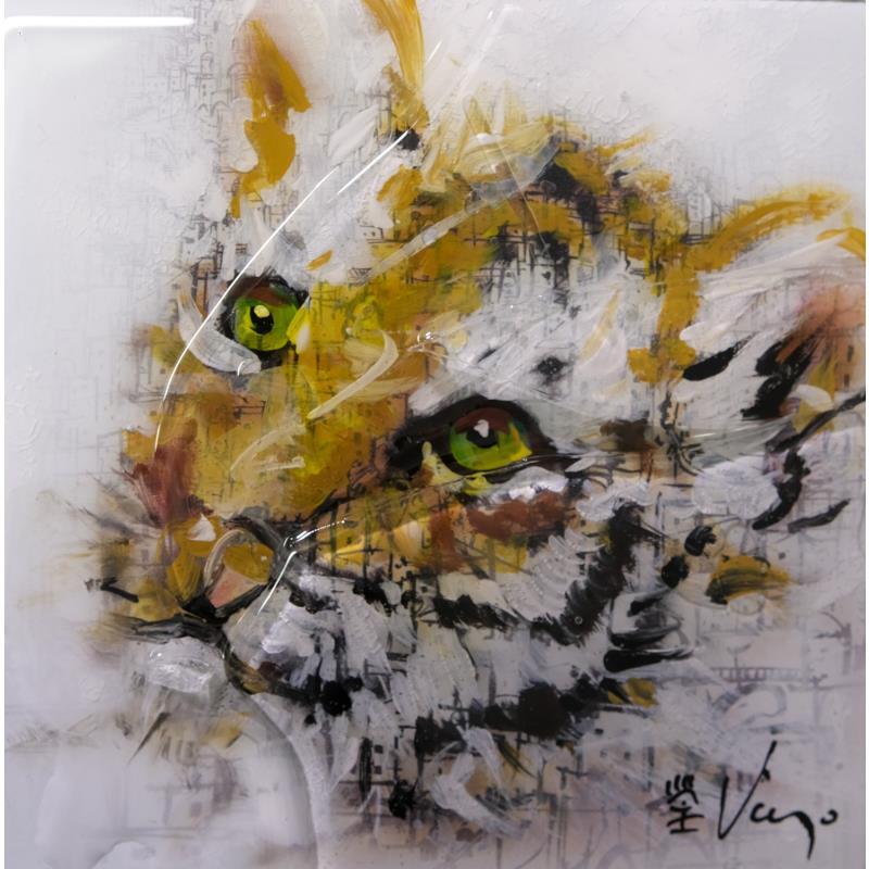 Painting LIONCEAU by Viejo Philippe  | Painting Pop-art Animals Acrylic Resin
