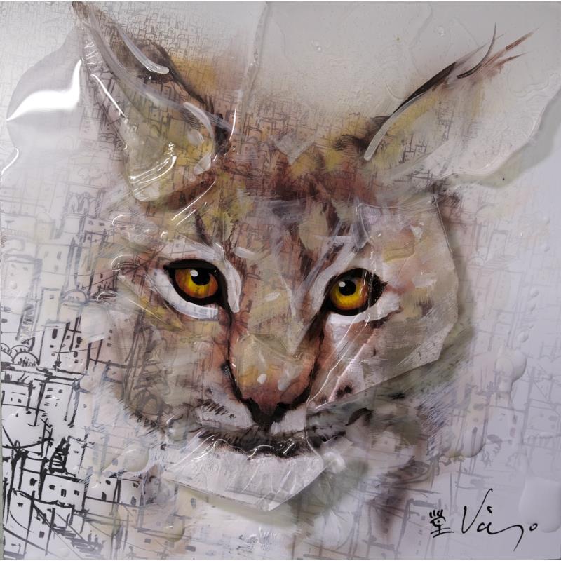 Painting LYNX by Viejo Philippe  | Painting Pop-art Acrylic Animals, Pop icons
