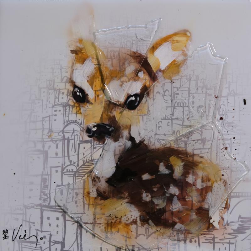 Painting FAON by Viejo Philippe  | Painting Figurative Acrylic, Resin Animals