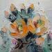 Painting Orange prickly pear by Lunetskaya Elena | Painting Impressionism Landscapes Nature Minimalist Cardboard Oil