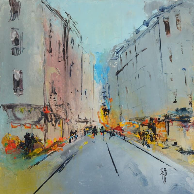 Painting Petite rue by Raffin Christian | Painting Figurative Oil Life style