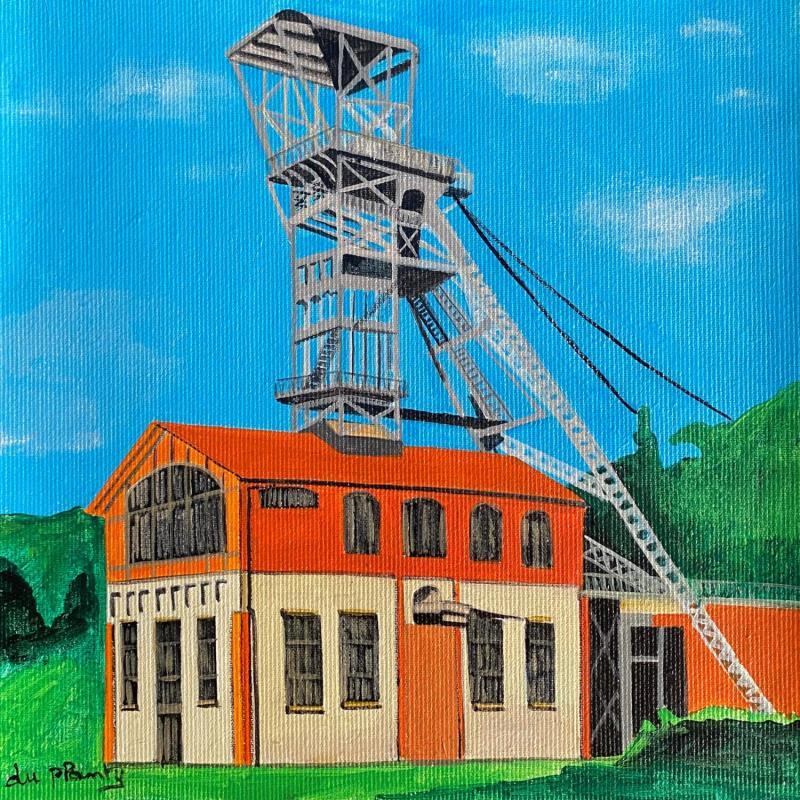 Peinture Mine du puits Couriot par Du Planty Anne | Tableau Figuratif Société Urbain Acrylique