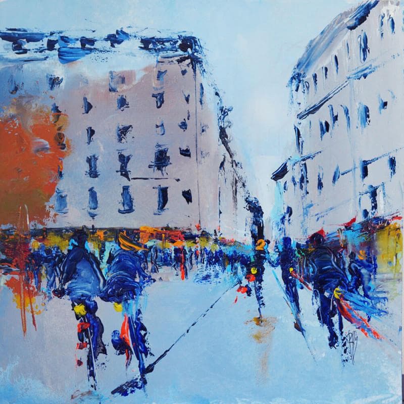 Painting Sur la place by Raffin Christian | Painting Figurative Life style Oil