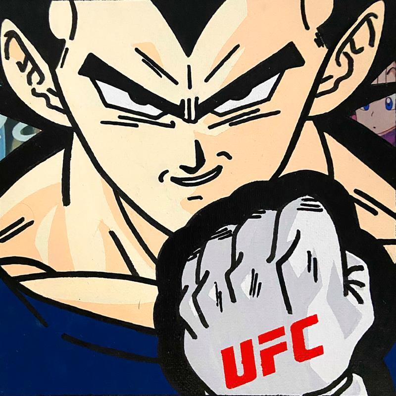 Gemälde Vegeta UFC von Kalo | Gemälde Pop-Art Pop-Ikonen Acryl Collage
