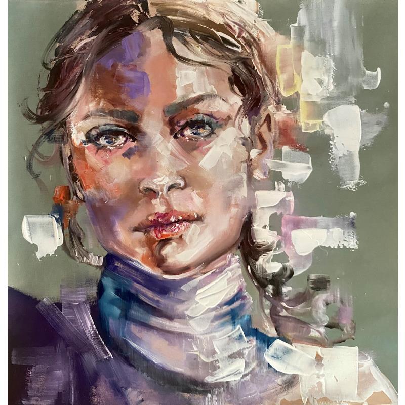 Painting Elodie by Abbondanzia Monica | Painting Figurative Oil Portrait