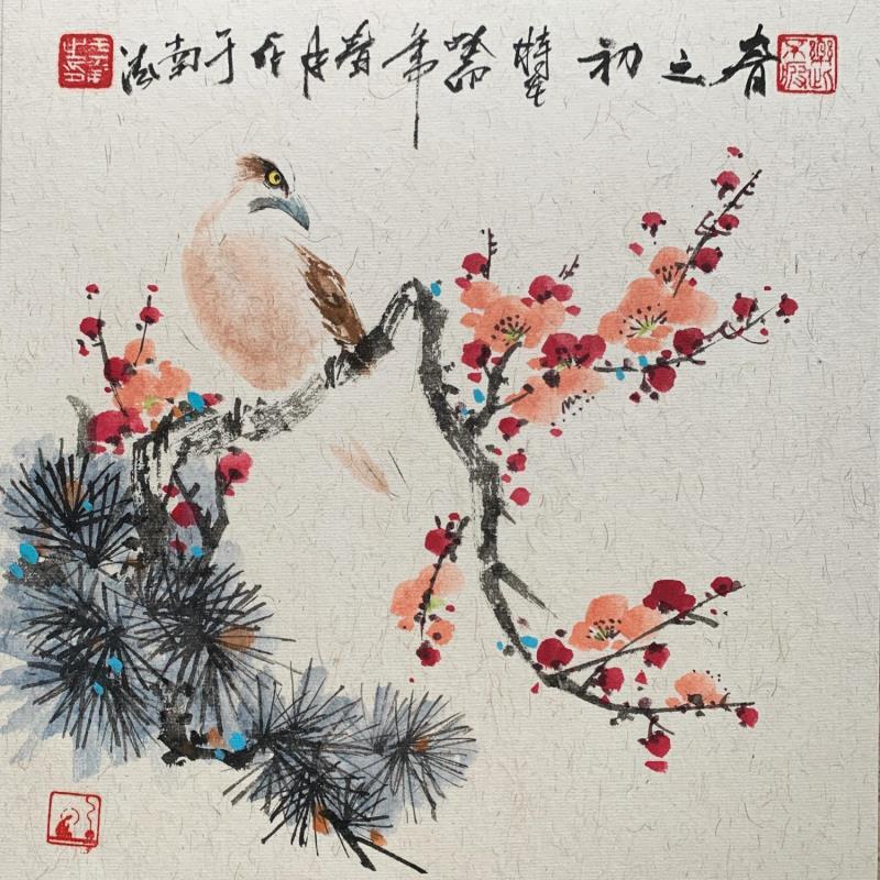 Painting Song of early spring  by Yu Huan Huan | Painting Figurative Nature Ink