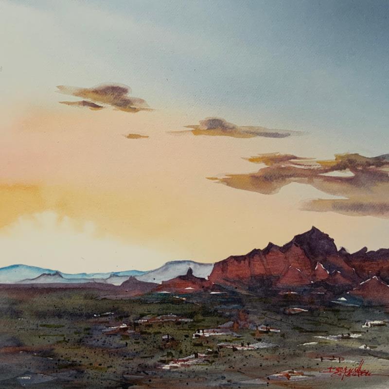 Painting SEDONA 85 by Seruch Capouillez Isabelle | Painting Figurative Landscapes Urban Nature Watercolor