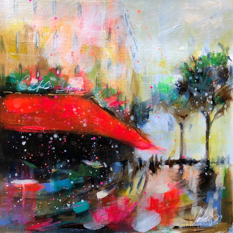 Painting Mon café  by Solveiga | Painting Figurative Landscapes Life style Architecture Acrylic