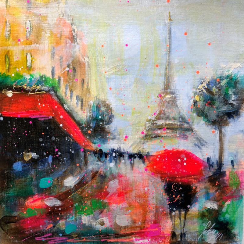 Painting Paris romantique  by Solveiga | Painting Figurative Acrylic Architecture, Landscapes, Life style