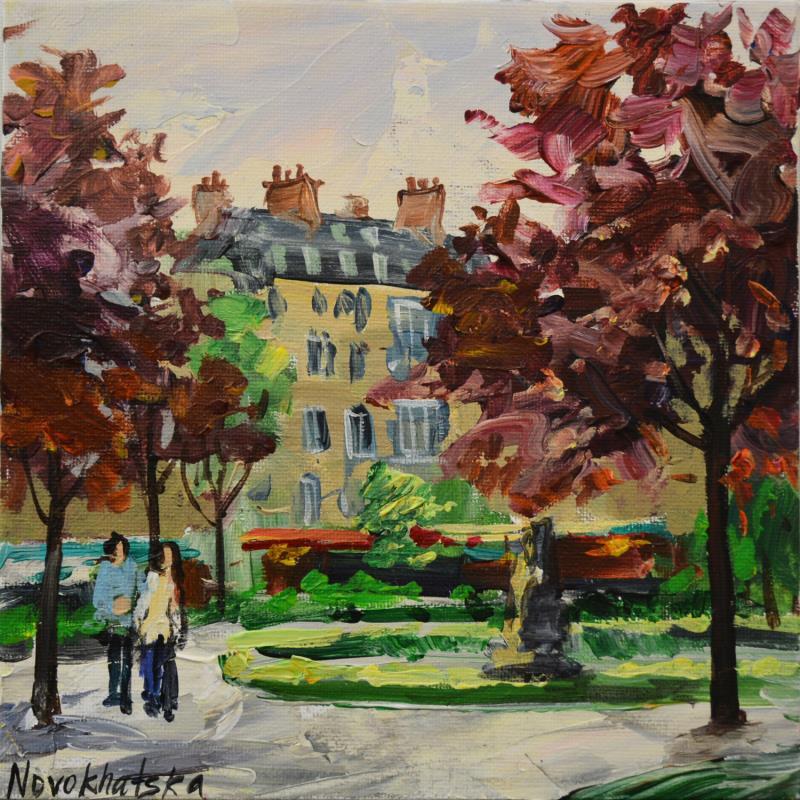 Painting Square parisien by Novokhatska Olga | Painting Figurative Oil Pop icons, Urban