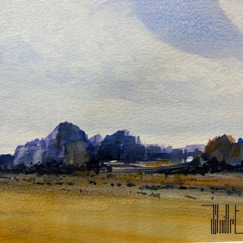 Painting Untitled by Guillet Jerome | Painting Figurative Landscapes Watercolor