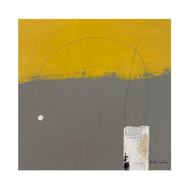 Gemälde Abstract gray B47 von Wilms Hilde | Gemälde Abstrakt Minimalistisch Collage