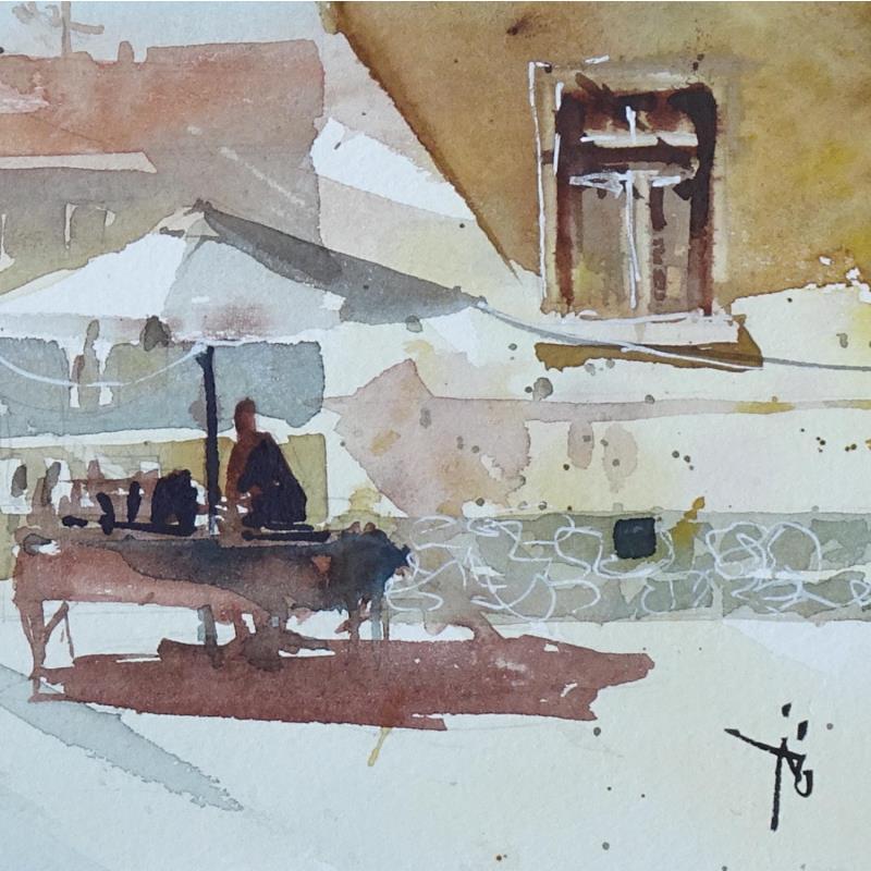 Painting Mon petit fromager by Abbatucci Violaine | Painting Figurative Watercolor