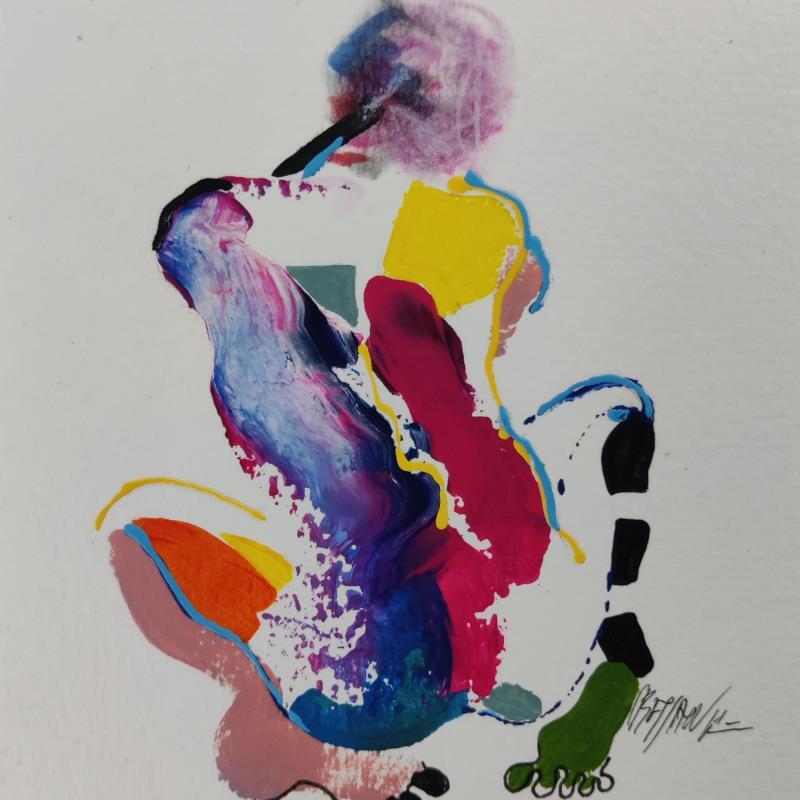 Gemälde Petit colibri  von Cressanne | Gemälde Art brut Acryl Akt