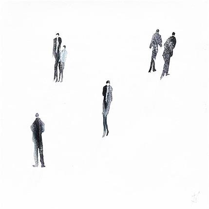 Peinture Juste un instant 302 par Rat Serge | Tableau Figuratif Mixte noir & blanc