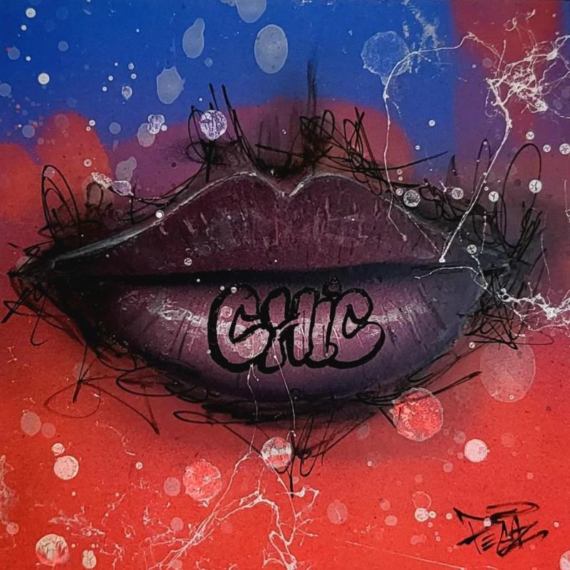 Painting LIPS #9 CHIC by Pegaz art | Painting Pop-art Acrylic, Graffiti
