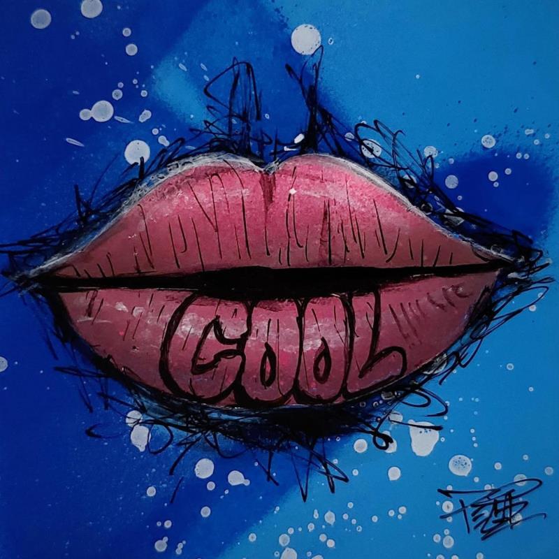 Peinture LIPS #8 COOL par Pegaz art | Tableau Pop-art Graffiti Acrylique