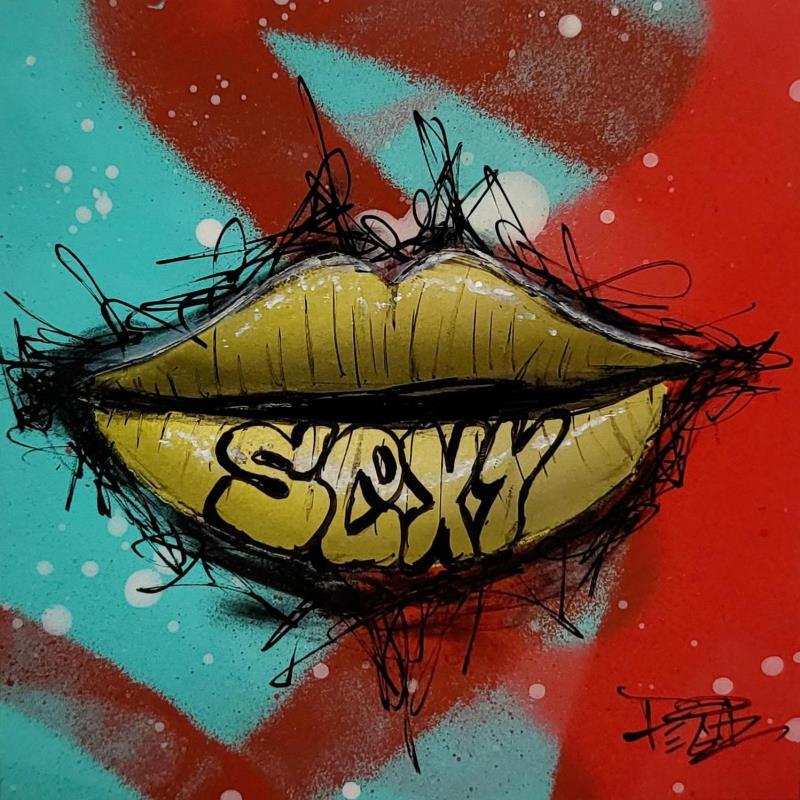 Peinture LIPS #7 SEXY  par Pegaz art | Tableau Pop-art Graffiti Acrylique