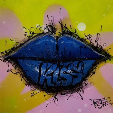 Peinture LIPS #4 KISS par Pegaz art | Tableau Pop-art Acrylique, Graffiti