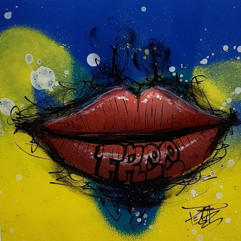 Gemälde LIPS #1 FREE von Pegaz art | Gemälde Pop-Art Graffiti Acryl