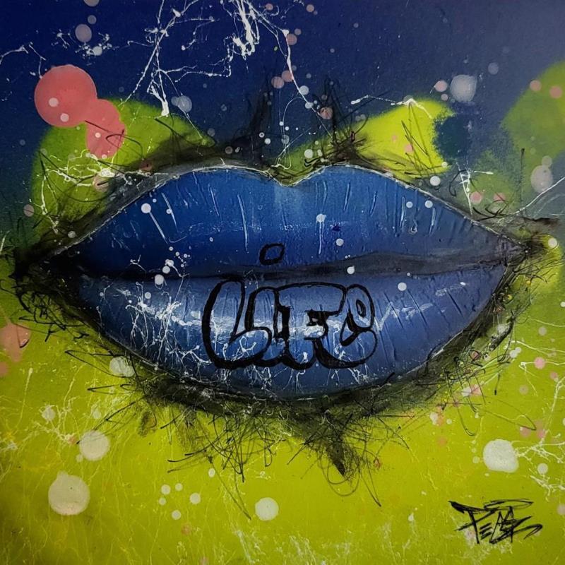 Peinture LIPS #12 LIFE par Pegaz art | Tableau Pop-art Graffiti Acrylique