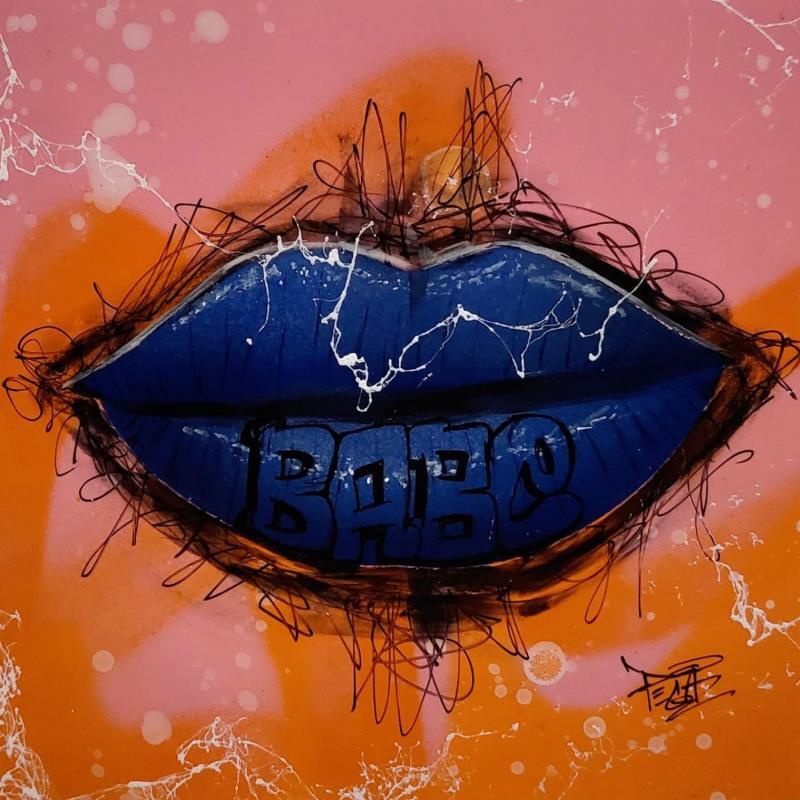 Peinture LIPS #9 BABE par Pegaz art | Tableau Pop-art Graffiti Acrylique