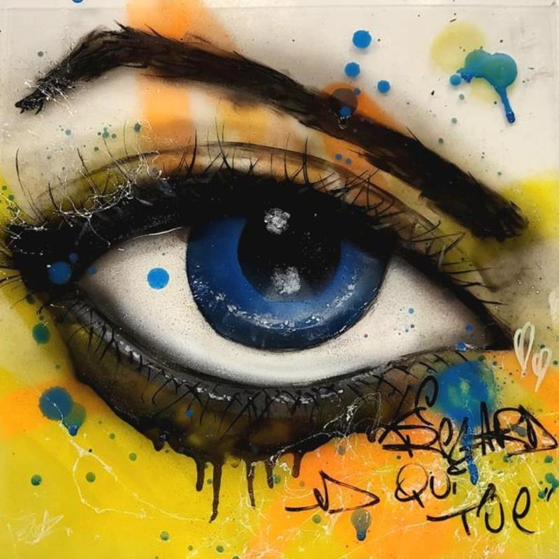 Gemälde EYE #12 von Pegaz art | Gemälde Pop-Art Plexiglas Graffiti Acryl