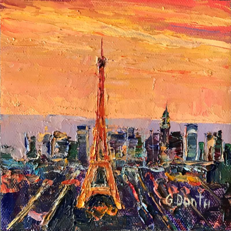 Painting Le paysage parisien un crépuscule by Dontu Grigore | Painting Figurative Urban Oil