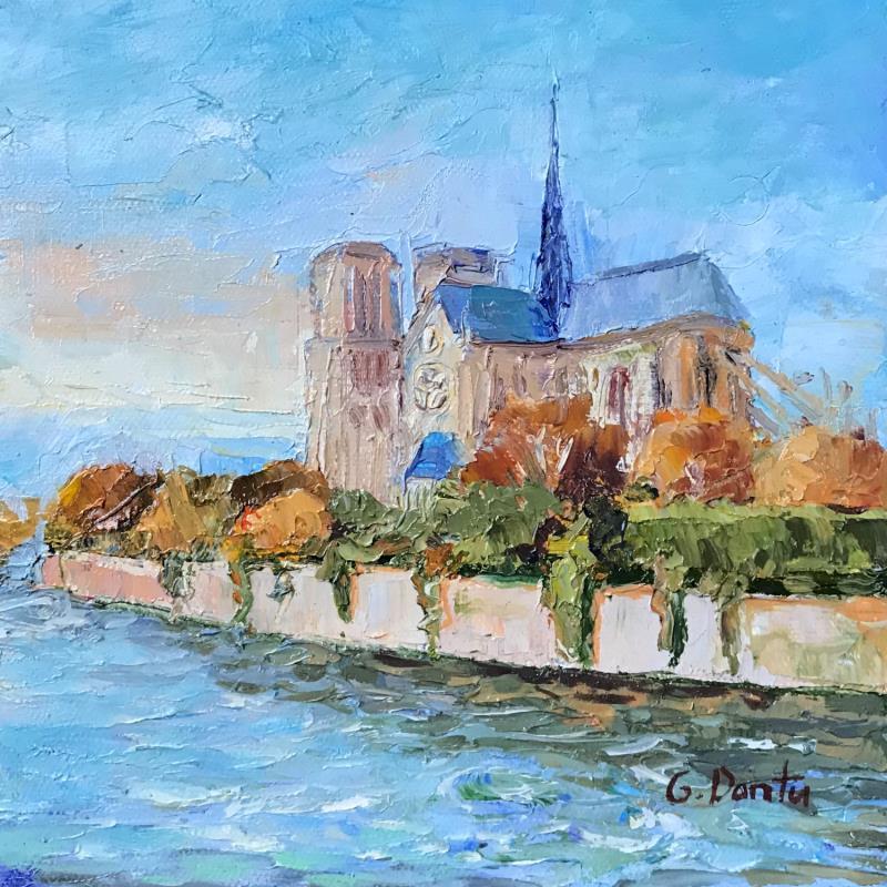 Painting Notre Dame de Paris by Dontu Grigore | Painting Figurative Urban Oil