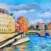 Painting Au bord de la Seine by Dontu Grigore | Painting Figurative Urban Oil