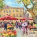 Painting Le marché aux fleurs  by Dontu Grigore | Painting Figurative Urban Oil