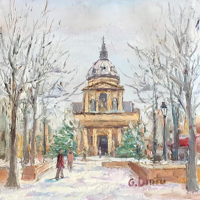 Painting Place de la Sorbonne en l'hiver by Dontu Grigore | Painting Figurative Oil Pop icons, Urban