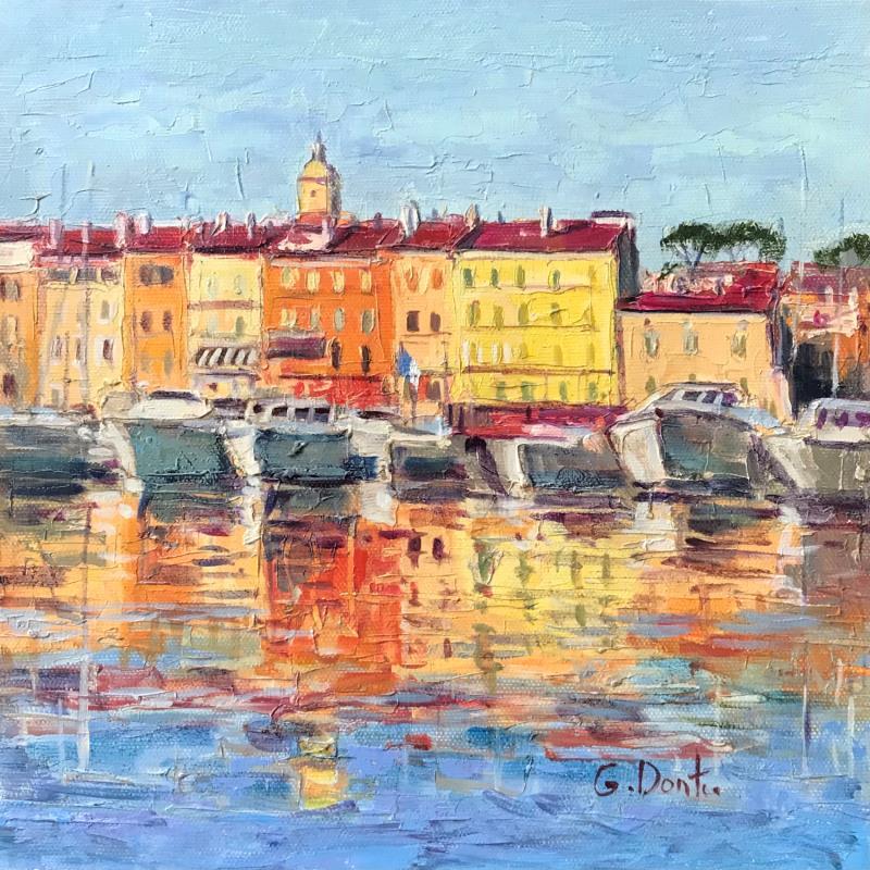 Painting Saint Tropez le soir by Dontu Grigore | Painting Figurative Oil Urban