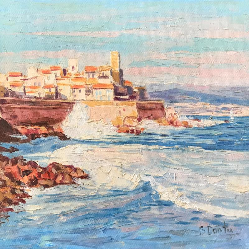 Peinture Antibes, côte d'Azur  par Dontu Grigore | Tableau Figuratif Urbain Huile