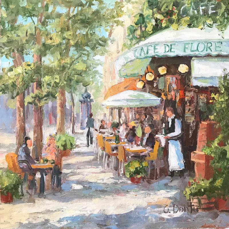 Peinture Le café de Flore a midi. par Dontu Grigore | Tableau Figuratif Huile Urbain