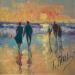 Painting Invierno, paseando por la playa by Jmara Tatiana | Painting Figurative Marine Life style Oil