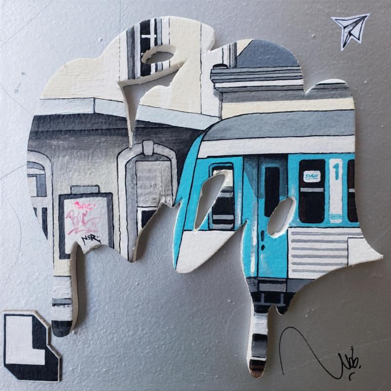 Painting Blue like... by Lassalle Ludo | Painting Street art Acrylic, Graffiti, Wood Architecture, Landscapes, Pop icons, Urban