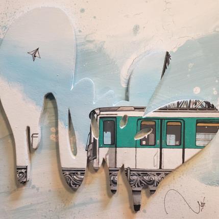 Painting Ligne 6 by Lassalle Ludo | Painting Street art Acrylic, Graffiti, Wood Architecture, Landscapes, Urban