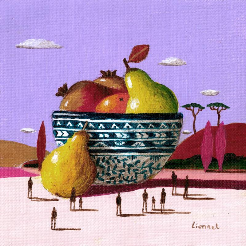 Painting Fruits d'automne by Lionnet Pascal | Painting Surrealism Landscapes Life style Still-life Acrylic