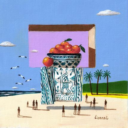 Painting Orange sur la plage by Lionnet Pascal | Painting Surrealism Acrylic Life style, Marine, Still-life